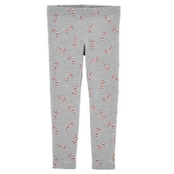 3M Christmas Leggings Little Girls Candy Cane Long Pant Trousers Holiday - Picture 4 of 4